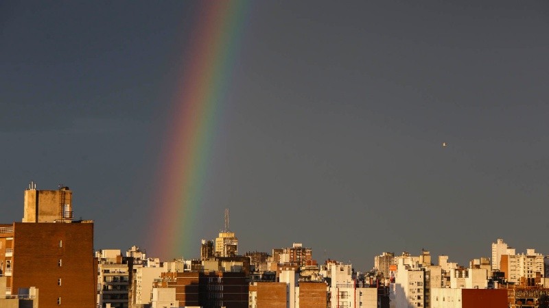 El arco iris de este miércoles en la ciudad.