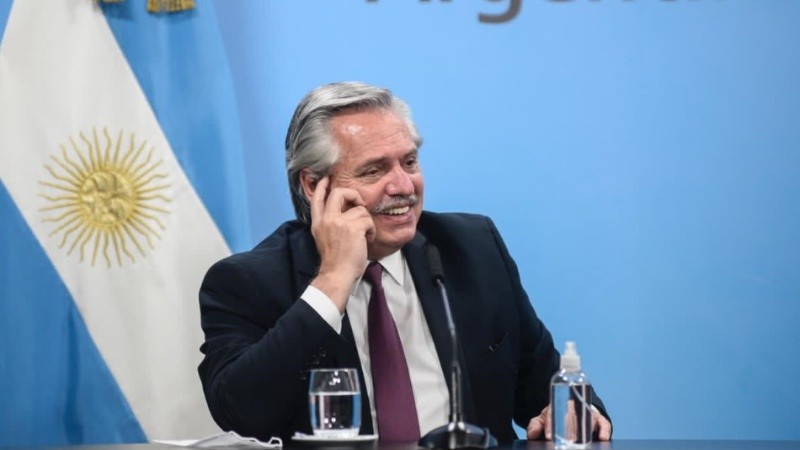 El presidente en Casa de Gobierno, junto al ministro Ginés González García.