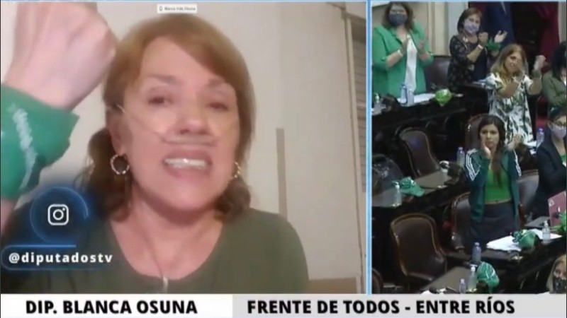 El emotivo discurso de la diputada entrerriana y la emoción en el recinto. 