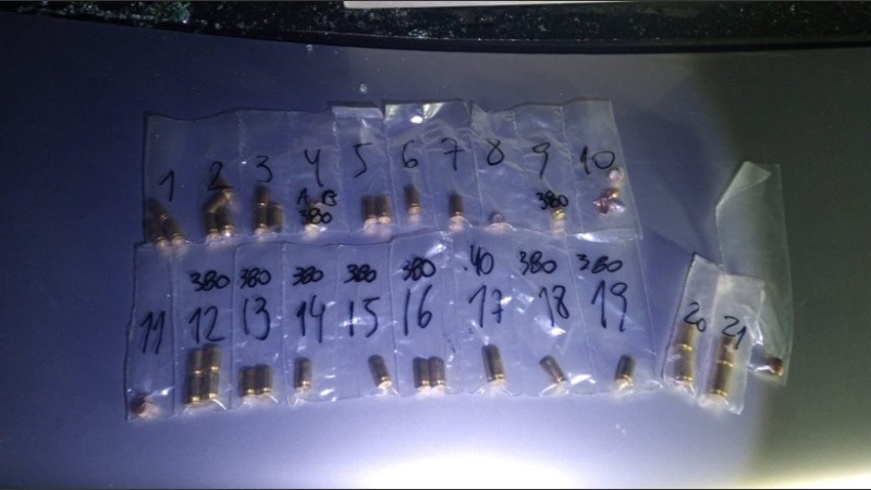 Algunas de las balas encontradas. 