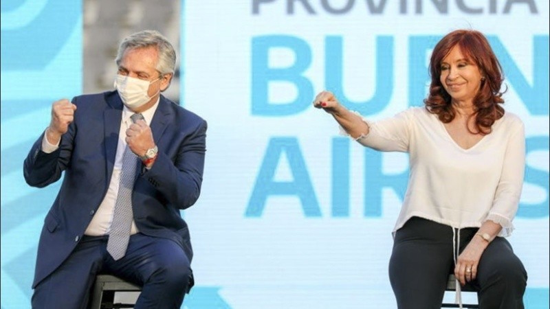 Alberto Fernández y Cristina Fernández de Kirchner en La Plata