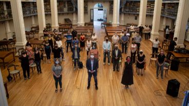 Carina Cabo en una de las actividades de su área en este 2020 tan especial.