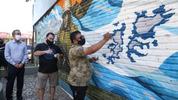 La reinauguración de la plazoleta 2 de Abril este miércoles en zona oeste.