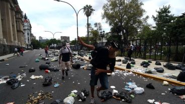 "La Corte, basurero de la democracia”, fue una de las consignas de la movilización.