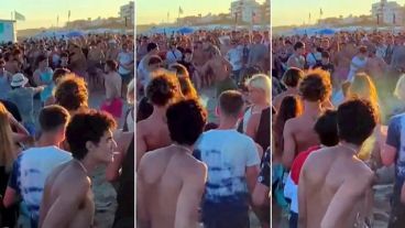 Una violenta pelea se produjo en la playa de Pinamar, en la que se habían juntado más de 2500 chicos.