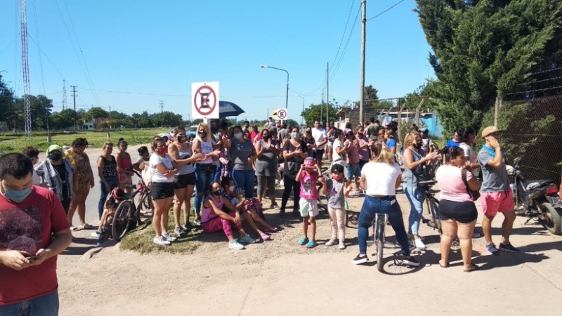 La protesta de este jueves por la mañana.