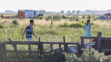 A la tarde llegaron familiares y amigos al campo sobre la ruta 33, kilómetro 782.