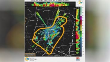 El avance del frente de tormenta hacia la zona.