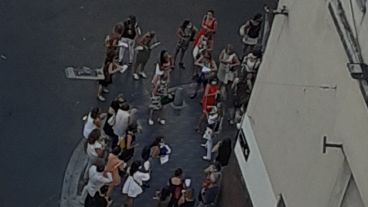 La marcha de abogados previsionalistas de este lunes a la mañana.