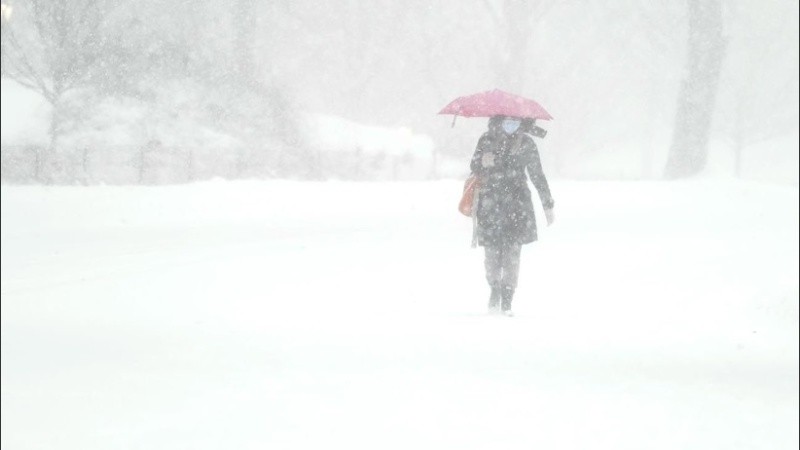 La intensa nevada pintó las calles de Nueva York de blanco. 