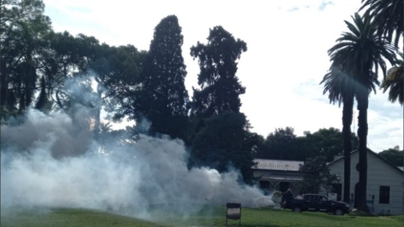 Fumigación en el Parque Independencia.