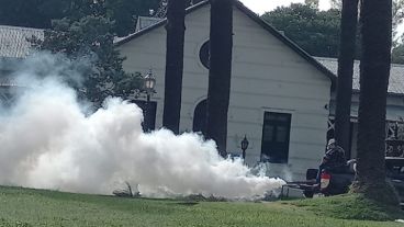 Fumigación en el Parque Independencia.