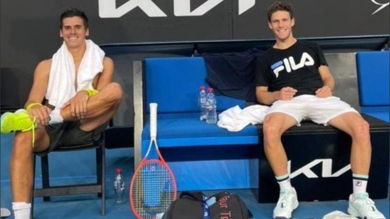 Federico Coria y Diego Schwartzman compartieron parte de la gira por Australia y entrenaron juntos.