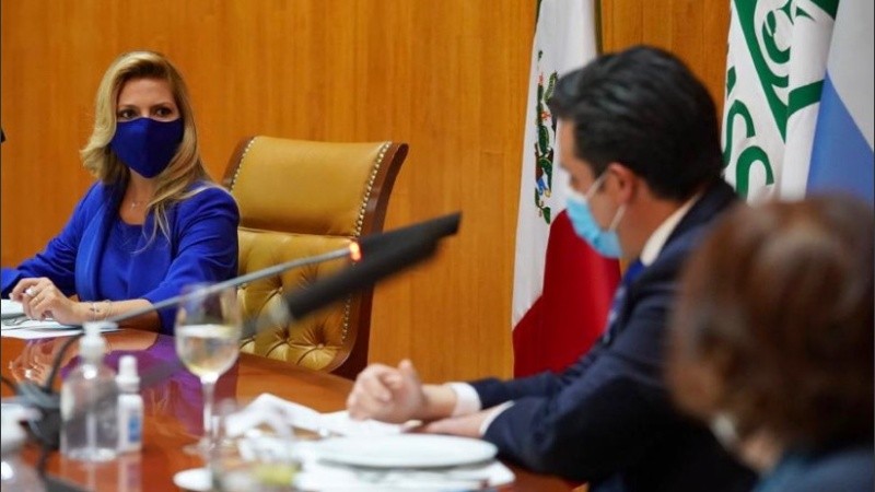 La primera dama en la reunión en México
