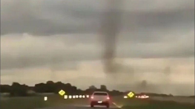 Así se veía desde la ruta la 