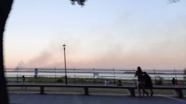 Las quemas desde la costa de Rosario.