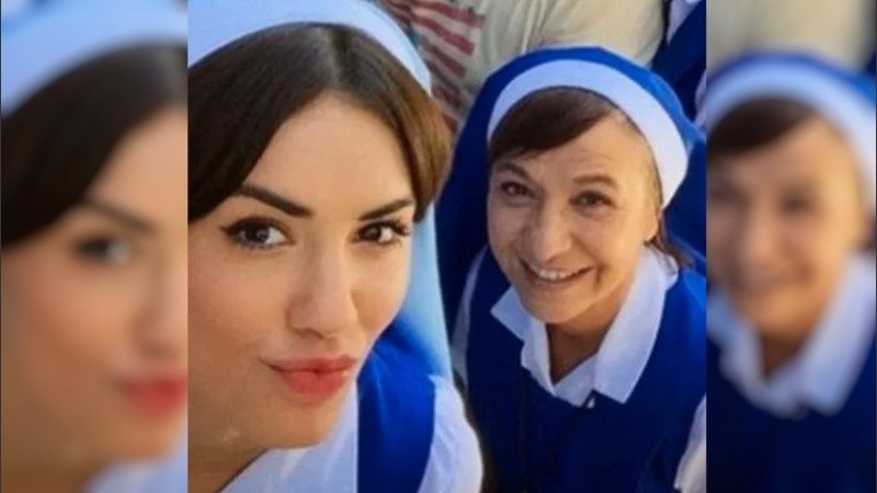 Lali Espósito y Gipsy Bonafina, en un alto en la grabaciones de 