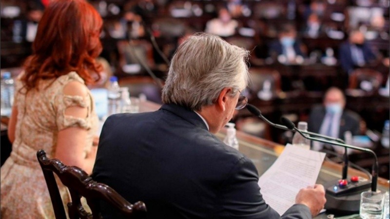 El presidente Alberto Fernández inauguró este lunes el 139° período de sesiones ordinarias del Congreso