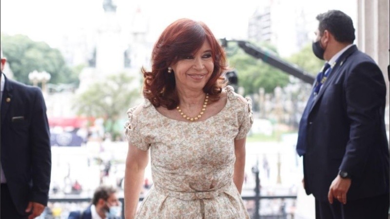 Así llegó Cristina Fernández de Kirchner ayer al Congreso de la Nación. 