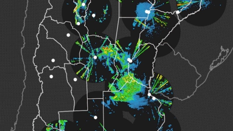 Imagen satelital del frente de tormenta en la región. 