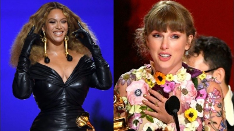 Las cantantes Beyoncé y Taylor Swift.