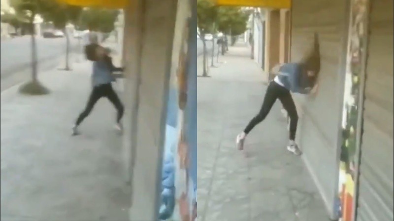 Con respecto a los golpes que se dio contra la persiana de un comercio, dijo que se debieron a una crisis de nervios.