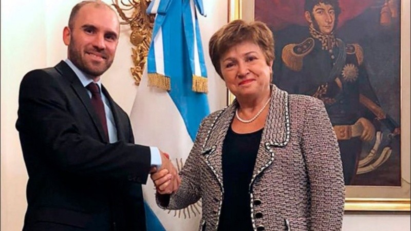 El ministro de Economía, Martín Guzmán y la directora gerente del FMI, Kristalina Georgieva.