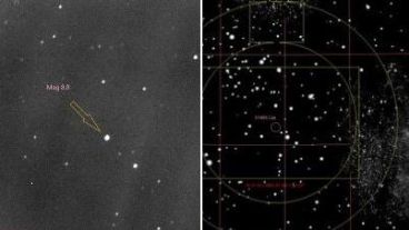 La nova, designada V1405 Cas, todavía es visible en el cielo.