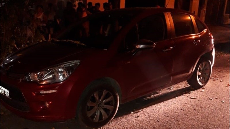 El vehículo secuestrado este martes.