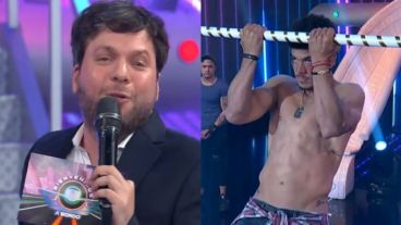 Guido Kaczka celebra el logro de Nahuel López Matheu, también conocido como "el carpintero de Bienvenidos a bordo"