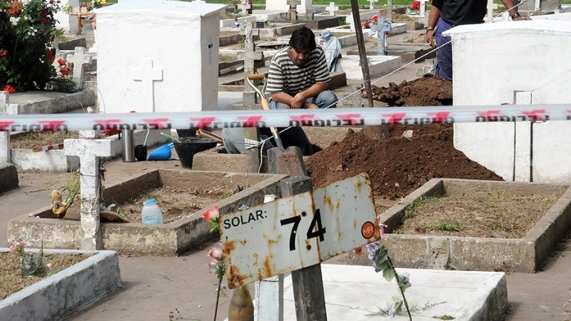 Las tareas del EAAF en el cementerio La Piedad se realizaron en 2011.  