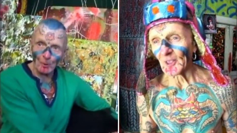 El rey de los tatuajes vive en Rusia y tiene 74 años.