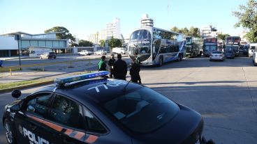 Como este martes, hoy de nuevo, la terminal bloqueada.