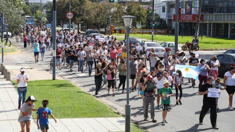 La marcha este sábado en Fisherton.