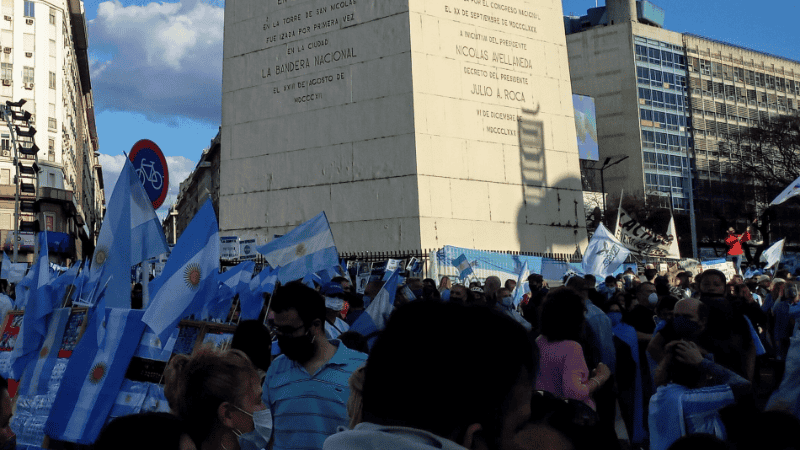 La sede principal de la protesta a la tarde fue en el Obelisco.