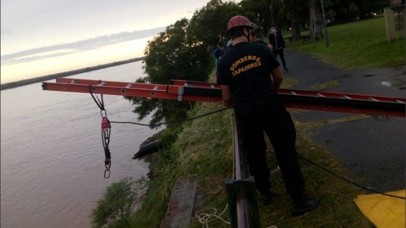 El operativo de rescate realizado por Bomberos Zapadores.