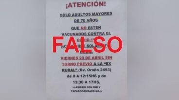 La falsa convocatoria que circula por redes sociales.