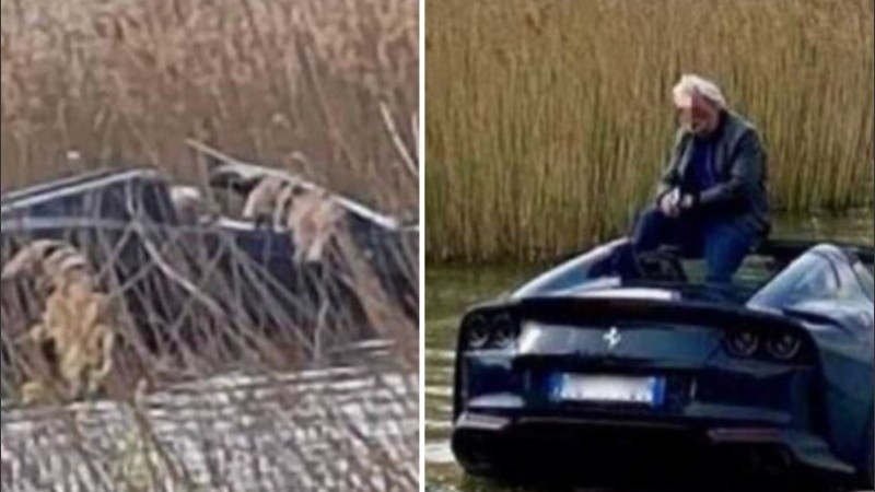 El auto llegó a hundirse unos 30 centímetros. 