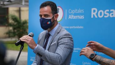 Postales de la visita a Rosario del presidente Alberto Fernández y sus ministros este viernes al mediodía.