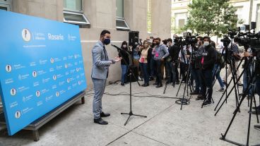 Postales de la visita a Rosario del presidente Alberto Fernández y sus ministros este viernes al mediodía.