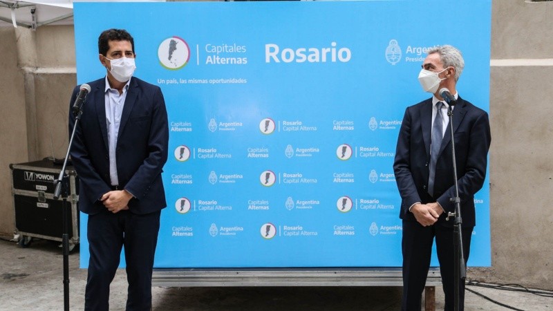 Postales de la visita a Rosario del presidente Alberto Fernández y sus ministros este viernes al mediodía.