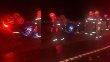 Imágenes que pudieron obtenerse tras el impacto fatal en la ruta.