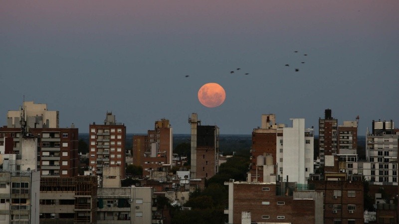 El cielo de Rosario, otra vez engalanado por una superluna.