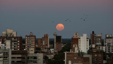 El cielo de Rosario, otra vez engalanado por una superluna.