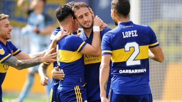Boca festejó este domingo frente a Lanús.