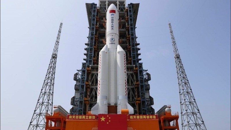 El cohete Long March 5B, lanzado al espacio por China.