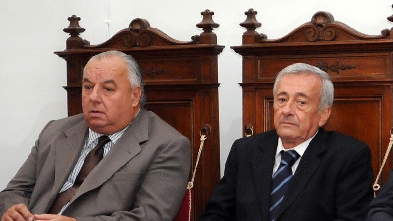 El presidente de la Corte, Roberto Falistocco, al lado de Rafael Gutiérrez.
