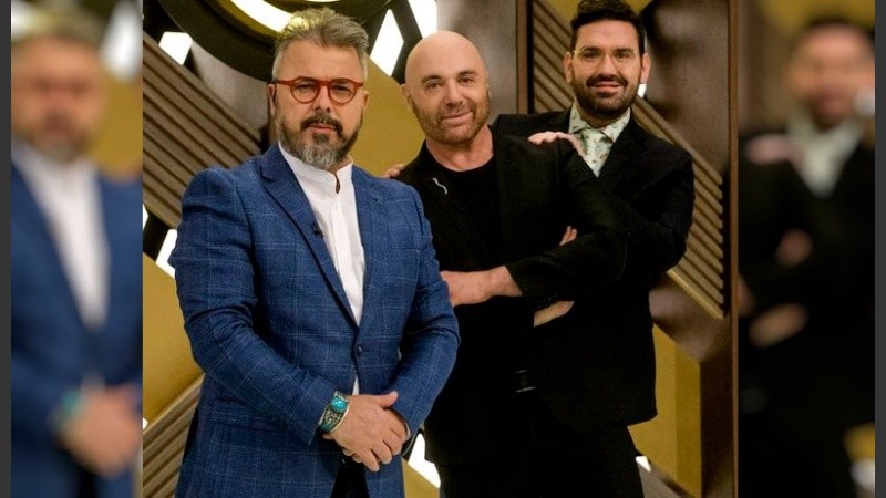 Los cocineros Donato de Santis, Germán Martitegui y Damián Betular.