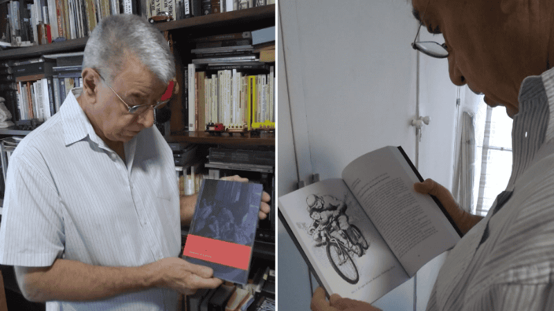 El historiador Ernesto Ciunne y su último libro.