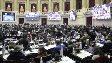 La sesión de este miércoles en el Congreso de la Nación.